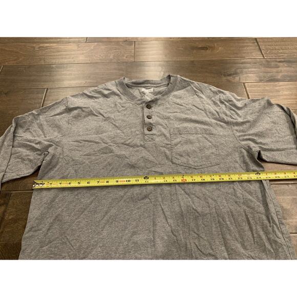 Duluth Trading Mens Gray 1/4 Button Pullover Longtail T Long Sleeve Pocket Sz XL - Picture 6 of 7